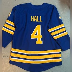 Buffalo Sabres NHL Taylor Hall Hockey Jersey Sz Youth L/XL Blue